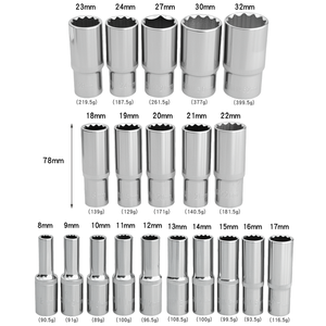 1/2" Drive Mirror Finish 12 Point <strong>Socket</strong> 78mm Cr V Bi Hex <strong>Socket</strong> for Ratchet Wrench 8mm to <strong>24mm</strong> 27 30 32mm - Product Image 2