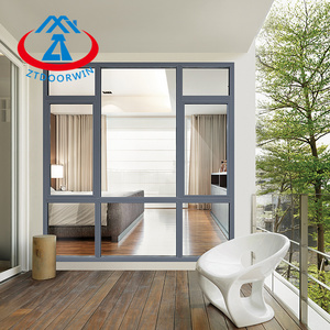 Zhtdoors Tốt Hẹp Khung Đôi Tráng Men Nhỏ Đúc Sắt Casement Nhôm Cửa Sổ Ở Khóa Trắng Giá Rẻ Giá - Product Image 3