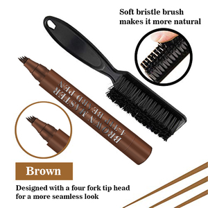 GUANJING OEM Matita per <span class=keywords><strong>Barba</strong></span> Impermeabile a <span class=keywords><strong>Lunga</strong></span> Durata in 2 Colori con Kit Pennello per Uomo - Product Image 2