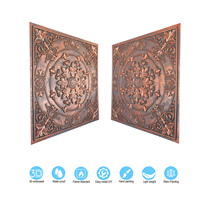 Plaques de plafond en cuivre rustique PL18, panneau mural intérieur en relief pour hôtels, boîtes de nuit, résistant à l'humidité, forme carrée