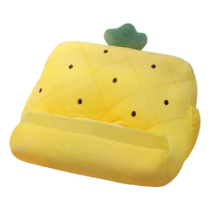 Soporte para libro de <span class=keywords><strong>teléfono</strong></span>, soporte para tableta, cama de lectura adorable, cojín de descanso para el hogar, regalos, 11 pulgadas, <span class=keywords><strong>piña</strong></span> amarilla, almohada para portátil, felpa - Product Image 1