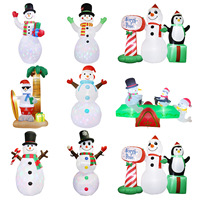 Décoration de jardin de Noël en forme de bonhomme de neige gonflable avec éclairage LED, matériau en polyester durable, style américain, décoration de fête en plein air JIAXUN