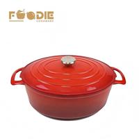 Meilleures ventes en gros : Casserole ovale en fonte émaillée, type faitout, pot à ragoût, pot à soupe à double anse