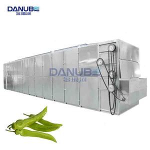 Secador de malla de cinta para vegetales, línea de procesamiento de aire caliente continuo para secado de chiles verdes, personalizable, de acero inoxidable - Product Image 1