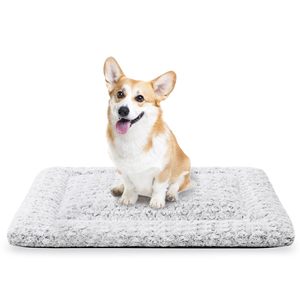Deluxe Plush <strong>Dog</strong> Crate Bed Winter <strong>Kennel</strong> Pad Solid Pattern Velvet Material Washable Breathable for Comfortable Pet Rectangle - Product Image 1