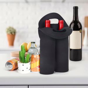 Ensemble de deux manchons isolants pour bouteilles de vin rouge avec poignée, plusieurs couleurs disponibles, portable pour l'extérieur - Product Image 3