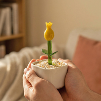 Bouquet miniature de tulipes en verre de Murano fait main, idéal pour la fête des mères, la fête des enseignants, la décoration de la maison, ornements