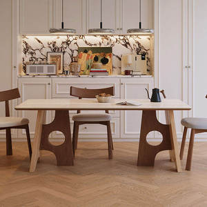 Ensemble <span class=keywords><strong>de</strong></span> table <span class=keywords><strong>à</strong></span> <span class=keywords><strong>manger</strong></span> rectangulaire en bois <span class=keywords><strong>de</strong></span> haute qualité, design moderne, pieds <span class=keywords><strong>de</strong></span> table artistiques, adapté <span class=keywords><strong>à</strong></span> 6 <span class=keywords><strong>à</strong></span> 8 personnes, <span class=keywords><strong>meubles</strong></span> <span class=keywords><strong>de</strong></span> <span class=keywords><strong>salle</strong></span> <span class=keywords><strong>à</strong></span> <span class=keywords><strong>manger</strong></span> - Product Image 2