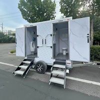 Toilettes mobiles de luxe haut de gamme pour usage extérieur, remorque WC portable, salle de bain mobile, accessible aux personnes à mobilité réduite