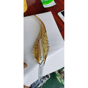 Lampu Gantung Kaca Tiup Tangan Desain Daun Bulu Lampu Hias Lobi Hotel Dekorasi Seni Kaca <span class=keywords><strong>Murano</strong></span> Lampu Chandelier Seni Kaca - Product Image 5