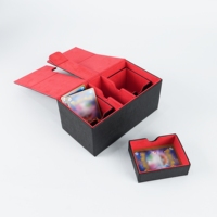 Boîte de rangement pour cartes à collectionner en cuir PU durable de qualité supérieure, multi-compartiments, avec couvercle rabattable, pour cartes à collectionner TCG