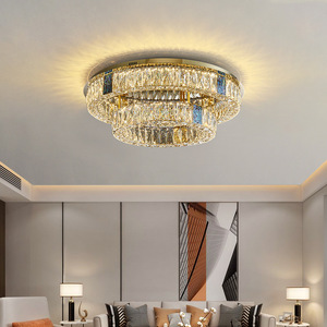 Lustre en cristal finition or E26 LED 3500K blanc chaud, hauteur réglable, luminaire suspendu pour salon, acier inoxydable, 120 faisceaux - Product Image 3