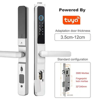 TYSH - Puerta Inteligente para Exteriores, Impermeable, con Control Remoto por Aplicación Wi-Fi, Llave Digital, Lector Biométrico de Huellas Dactilares, Aleación de Aluminio, Tuya Smart