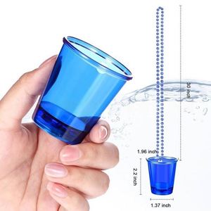 Custom Logo LED Light Mini Shot Glass Necklace 50ml Eco-Friendly Reusable for Halloween Christmas Birthday Promotional <b>Gifts</b> - Product Image 2