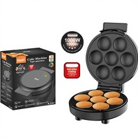 Gaufrier électrique 7 trous 1000W pour usage domestique, machine à pain petit-déjeuner, appareil à donuts double face, grill antiadhésif