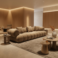 Canapé modulaire moderne, canapé incurvé arrondi, canapé droit rembourré effet nuage pour salon de villa, mobilier de maison