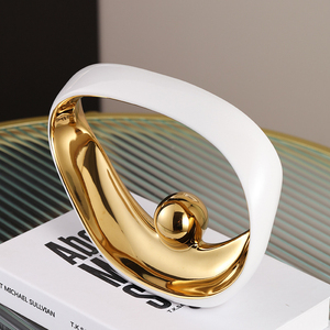 Decoração de Mesa em Cerâmica de Forma Oval Minimalista Luxuosa, Ornamento de Arte Personalizável para Decoração de Interiores, Fornecimento de Fábrica - Product Image 5