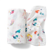 Couverture d'emmaillotage en mousseline de coton pour bébé, respirante, légère, absorbante, carrée, couverture d'allaitement, couverture de poussette