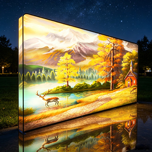 Caja de Luz Portátil con Impresión Personalizada, Exhibidor de Pared para Pósteres, Fondo de Pared con Luz para Decoración de Eventos y Exposiciones, Gran Venta - Product Image 1