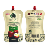 Op maat bedrukte matte staande pouches met tuit, herbruikbaar voor dranken, koffie, melk en sap.