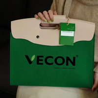 Sac à main festif en feutre non tissé Vecon à double boutonnage, écologique, avec impression personnalisée pour cadeaux promotionnels