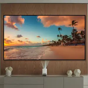 Telon 120 "4k חיות מחמד קריסטל alr אולטרה קצר לזרוק לדחות מסך קבוע מסגרת לייזר מקרן מסך עבור בית קולנוע