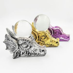 Escultura de Cabeza de Dragón de Resina Hecha a Mano Personalizada, Bola de Cristal, Decoración Creativa para el Hogar - Product Image 4