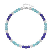 Collier et bracelet YWJC Crystal 2024 Hiphop en argile et strass, multicolores, 4 tailles, perles de baseball pour jeunes