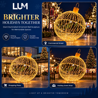 Boule lumineuse LED de Noël 250 cm, motif décoratif, pour extérieur, cadre en aluminium peint, indice de protection IP65, multifonction