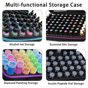 Draagtas voor etherische oliën, geschikt voor 30 flesjes van 5 ml, 10 ml, 15 ml, opbergorganizer voor peptide-vialflesjes, harde EVA-schaal (roze) - Product Image 2