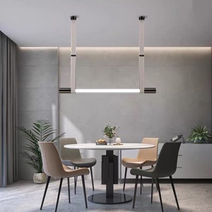 Simple Creative Design Leather Strip Chandelier Minimalist Single-Line AC Powered for Living Room <b>Dining</b> Room Bar or Office - Product Image 1