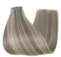 Extensions de cheveux humains vierges russes de qualité supérieure, cuticules alignées, lisses comme des baguettes, double épaisseur, tissage Genius Weft