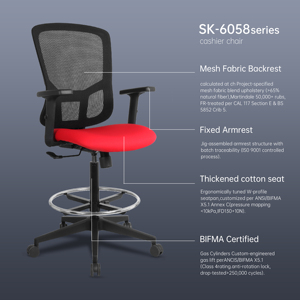Silla <span class=keywords><strong>de</strong></span> Caja Registradora <span class=keywords><strong>de</strong></span> Alta Calidad con Certificación BIFMA y Reposapiés para <span class=keywords><strong>Supermercado</strong></span>, Silla <span class=keywords><strong>de</strong></span> Cajero, Silla <span class=keywords><strong>de</strong></span> Oficina <span class=keywords><strong>de</strong></span> Tela - Product Image 5