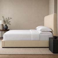 Maßgefertigtes Modernes Designer-Lederbett mit Ausziehbarem Fußteil aus Massivholz, Ideal für Luxushotels