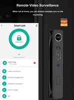 Serrure de porte intelligente Tuya avec reconnaissance faciale par veine palmaire, empreinte digitale, mot de passe, carte IC, contrôle par application, interphone, déverrouillage par clé, en alliage d'aluminium