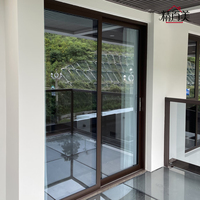 Porte coulissante en aluminium à double vitrage trempé, réduction du bruit, solution de projet complète, intérieur d'appartement, vente en gros OEM