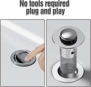 Press up Drain Stopper Anti-clog Filter <b>Mesh</b> Core Deodorant <b>Insect</b>-proof Bathroom Basin Drain Plug Accessories - Product Image 5