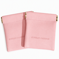 Pochette à bijoux en cuir PU pliable imperméable de luxe avec fermeture à pression 10x10cm pour le rangement et l'emballage des bijoux