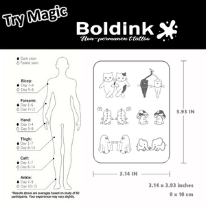 <span class=keywords><strong>Tatouage</strong></span> au jus de Jagua Boldink personnalisé, réaliste, mignon, motif chat fantôme, résistant à l'eau, longue durée (2 semaines) - Product Image 5