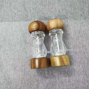 나무로 만든 친환경 수동 소금 및 후추 그라인더 세트 6인치 리필 가능한 그라인더 블랙 페퍼 및 소금 향신료 밀 - Product Image 3