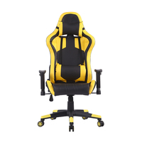 Chaise de jeu extrême à dossier haut, structure rouge et jaune, pour enfants, avec éclairage Led
