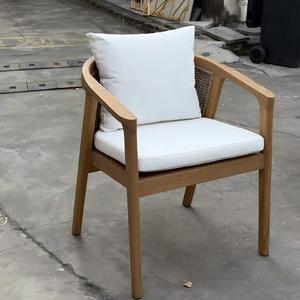 Juego de Muebles de Jardín de Lujo, Juego de Comedor de Teca para Exteriores, Mesa y Sillas de Comedor Modernas para Exteriores con Estructura de Teca, Madera Maciza - Product Image 6