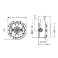 Ensemble de douche à vanne de commande à deux fonctions en or brossé avec couvercle en laiton et corps en cuivre