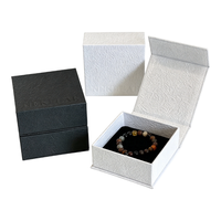 Boîte à bijoux gaufrée bleu roi ultra-fine de 0,2 mm avec logo imprimable pour bagues, boucles d'oreilles et colliers - Couvercle Ciel et Terre YW15
