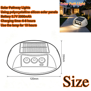 Lampe solaire LED IP65 pour allée, étanche, certifiée RoHS, haute luminosité, pour jardin, passerelle, escalier, cour, parc, route - Product Image 6