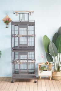 Vente en gros de <span class=keywords><strong>cages</strong></span> pour animaux de compagnie Chasse Petite pour tourtereaux africains Canaries Acier inoxydable Or Ensemble vol d'élevage Extra Large Cage à oiseaux - Product Image 6
