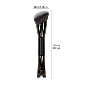 Pinceau de maquillage contour double-tête végétalien de haute qualité, multifonctionnel, pour sculpter le nez et les yeux en U, pour la vente en gros - Product Image 3