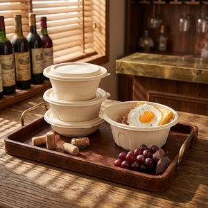 Bols et assiettes biodégradables en amidon de maïs jetables en gros - Product Image 1