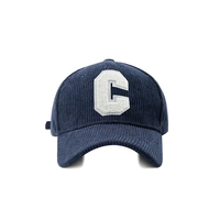 Hoge kwaliteit groothandel op maat gemaakte pet met 6 panelen, geborduurde baseballcap, zwarte corduroy snapback petten