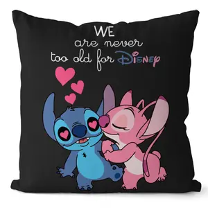 Housse de coussin personnalisée pour sac à provisions Cartoon Stitch 18 pouces 45CM Taie d'oreiller pour voiture Lilo Stitch